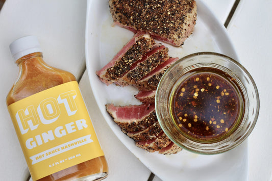 Hot Ginger Hot Sauce Dressing on Tuna