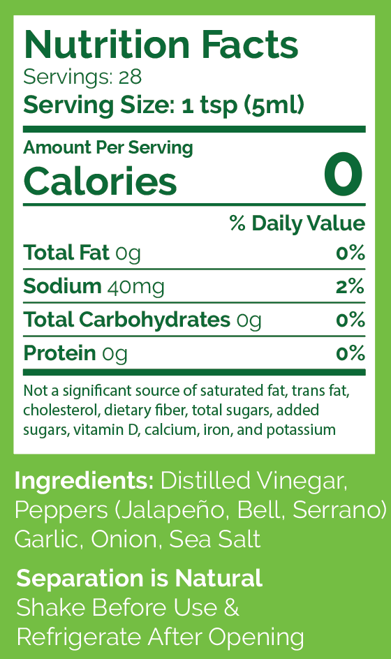 Hot Green Nutrition Facts