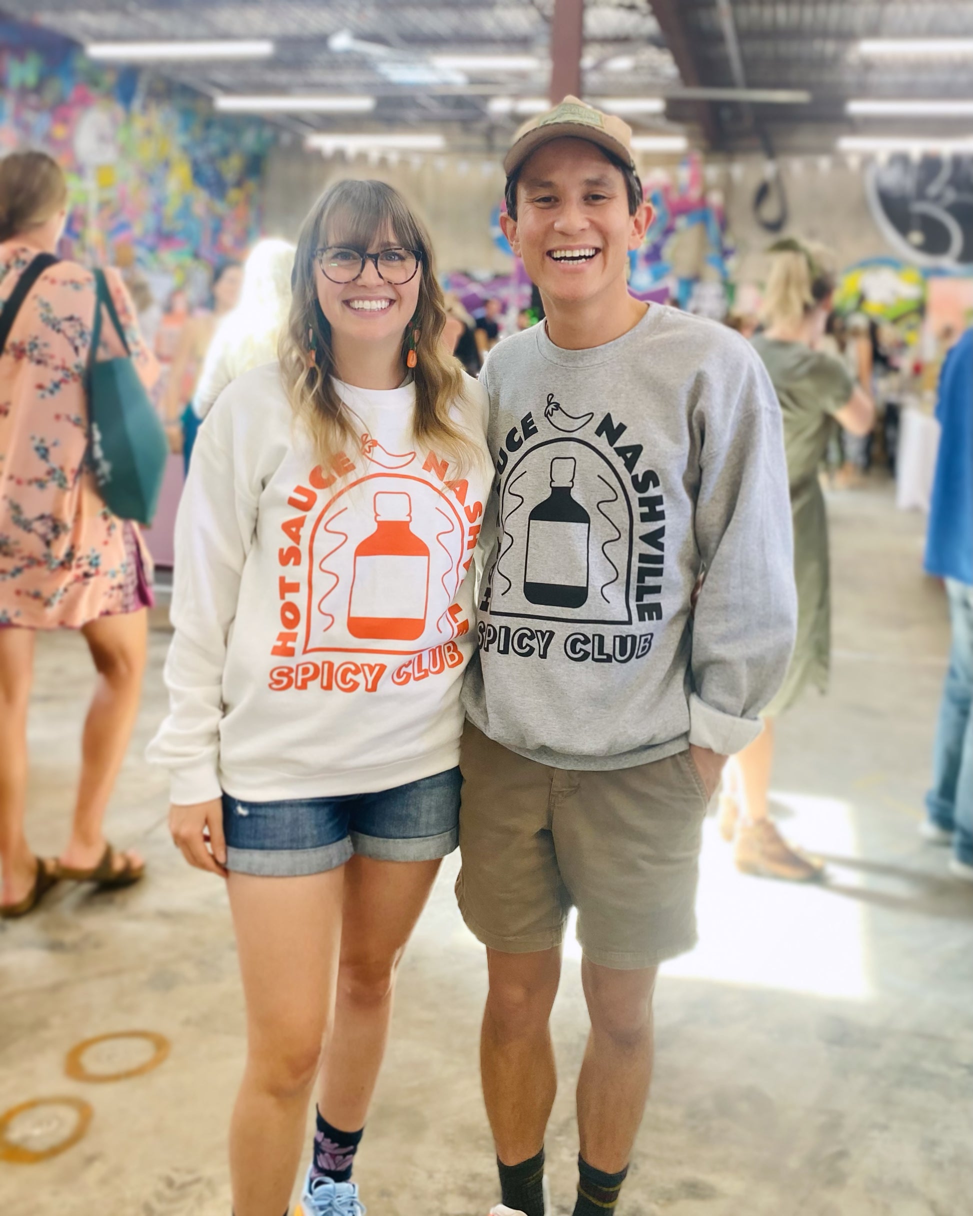 White and Gray Spicy Club Sweatshirts